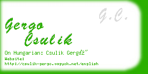 gergo csulik business card